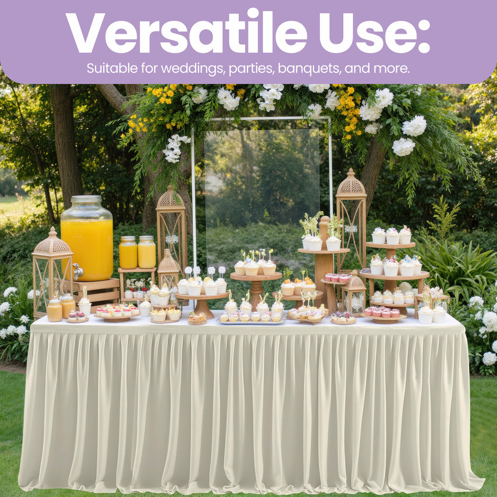 Polyester Table Skirt - Ivory