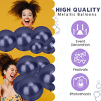 Metallic Shiny Balloons - Navy Blue