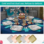 Square Plate Tableware Party Set (Pack of 40) - Gold Foil