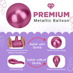 Metallic Shiny Balloons - Rose Pink