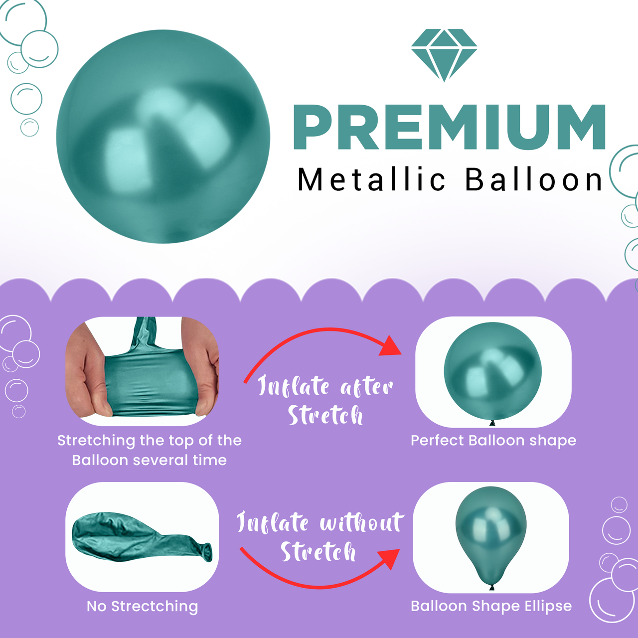 Metallic Shiny Balloons - Green
