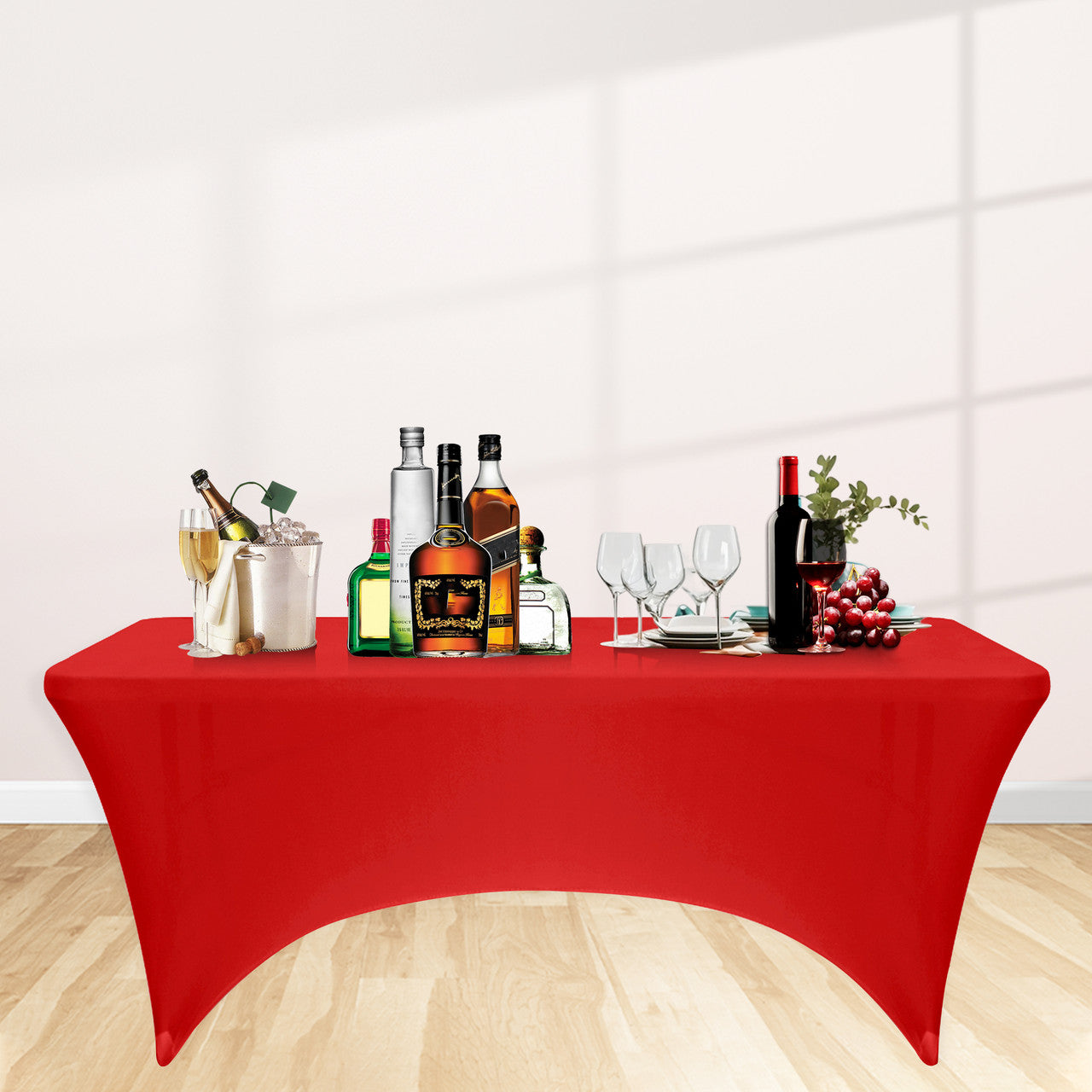 Rectangular Spandex Tablecloth - Red