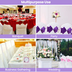Spandex Chair Band with Large Bow - Purple
