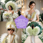 35-40cm Loose Ostrich Feathers, 5pcs - White