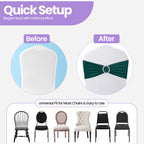 Spandex Chair Band with Round Diamante Buckle - Hunter Green
