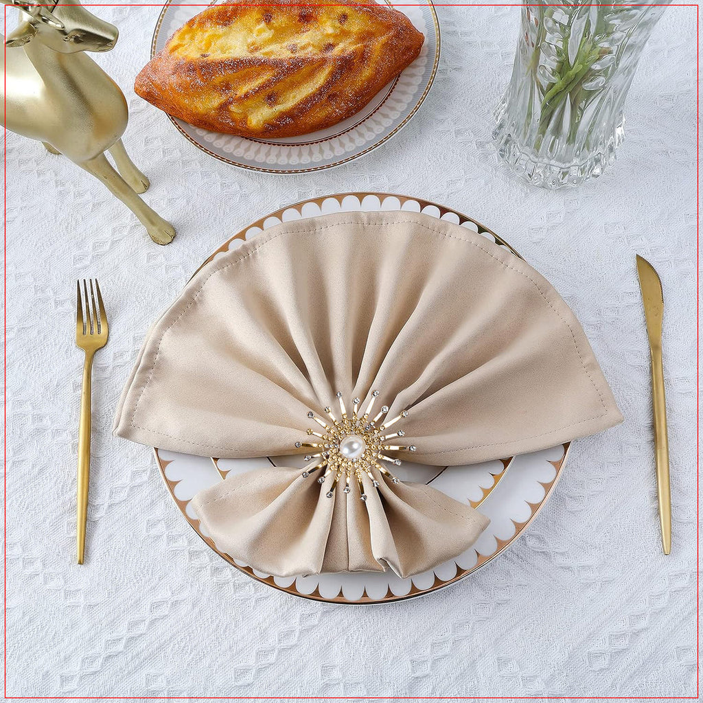 Diamante Pearl Napkin Rings – Rhinestone Festive Table Décor