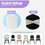 Spandex Chair Band with Round Diamante Buckle - Silver