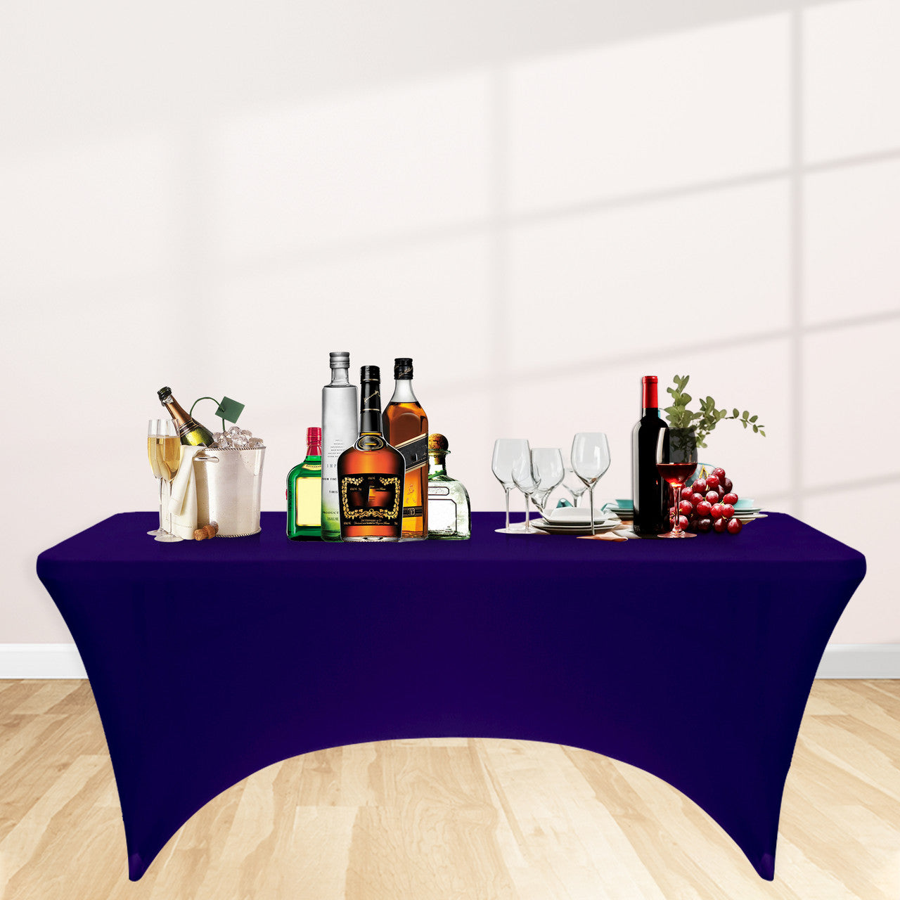 Rectangular Spandex Tablecloth - Dark Purple