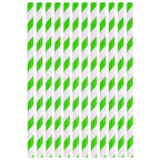 Green & White Biodegradable Paper Straws