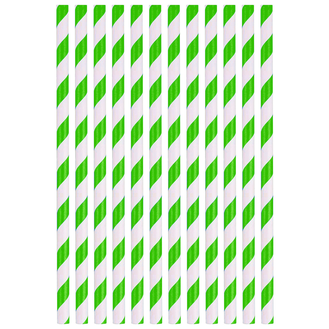 Green & White Biodegradable Paper Straws
