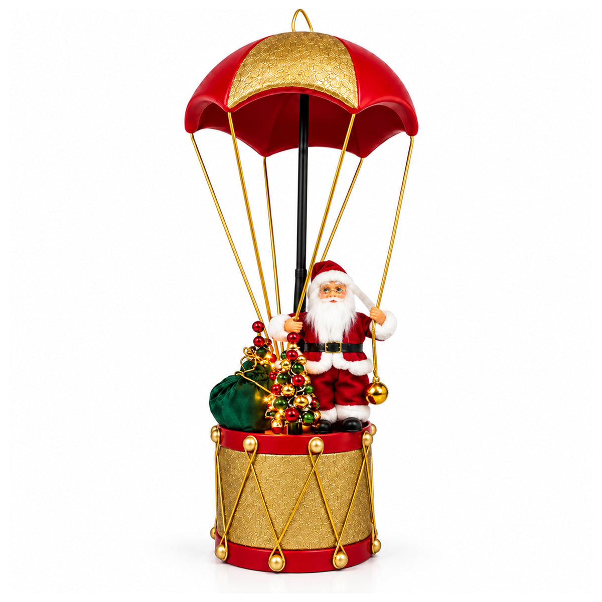 Christmas Santa Parachute Decoration with LED Light