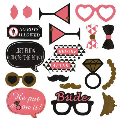 20pc Hen Party Photo Booth Cardboard Party Props