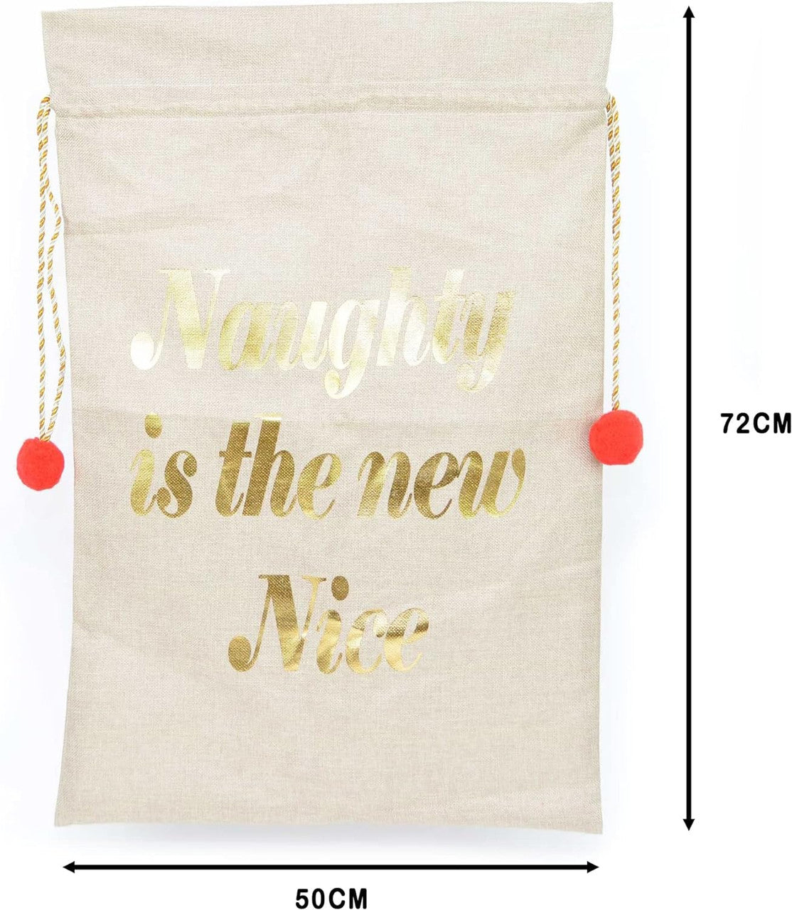 Hessian Christmas Santa Sack - Naughty is the New Nice