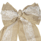 7" x 108" Plain Hessian with White Lace Chair Sash