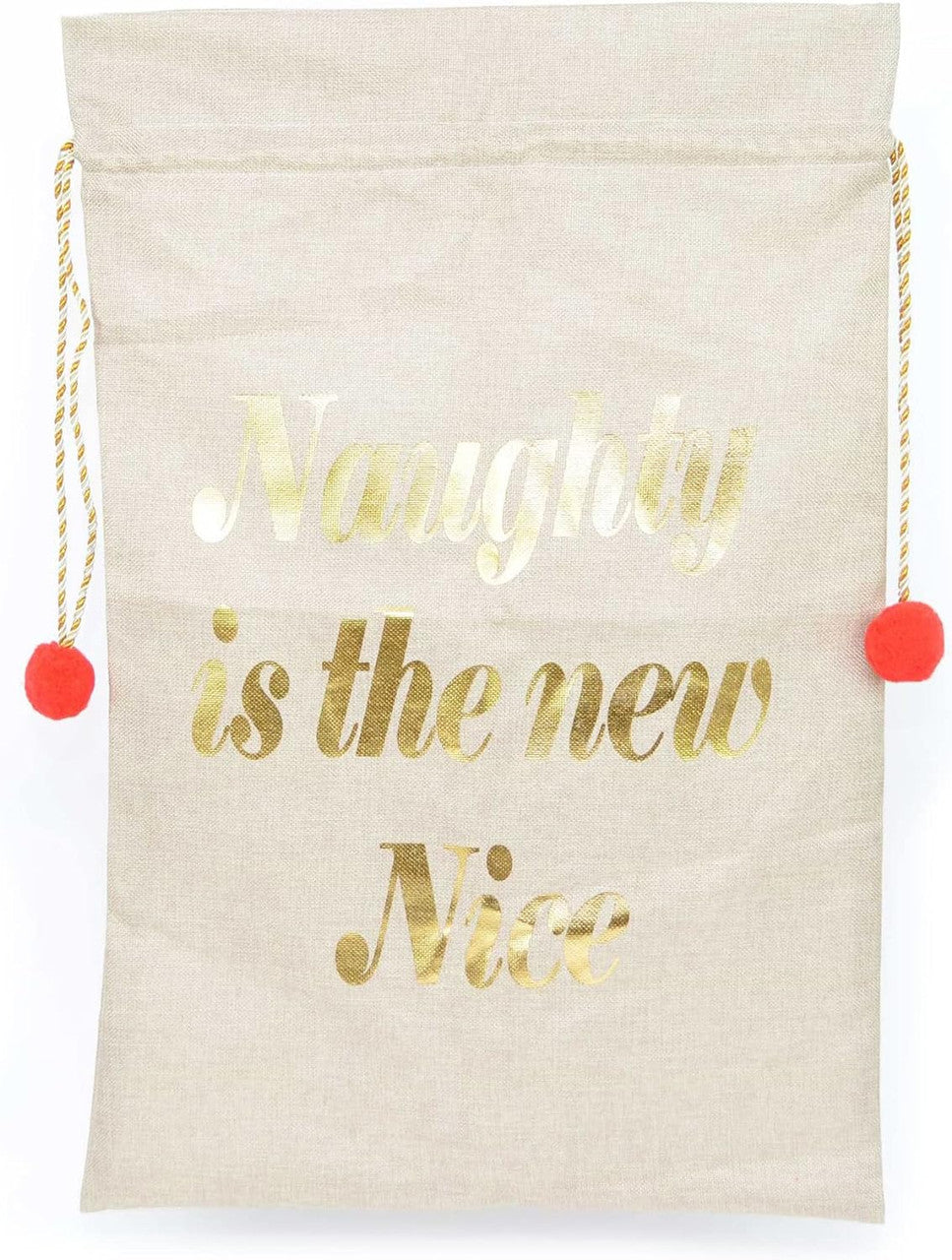 Hessian Christmas Santa Sack - Naughty is the New Nice