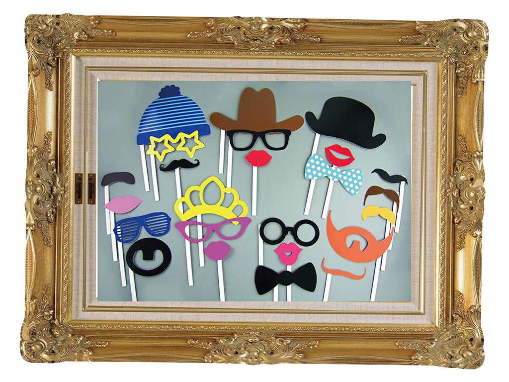 Gold Cardboard Photo Frame + Props (24pcs)