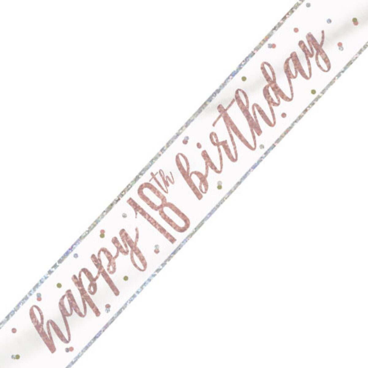 9ft Happy Birthday Banner - Rose Gold Glitz