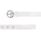 Wide Clear Belt with Round Silver Buckle