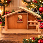 Wood Nativity Stable - Small