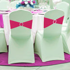 Spandex Chair Band with Round Diamante Buckle - Hot Pink
