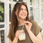 Gold & White Biodegradable Paper Straws