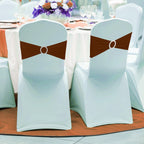 Spandex Chair Band with Round Diamante Buckle - Chocolate