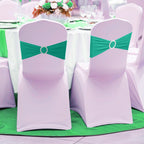 Spandex Chair Band with Round Diamante Buckle - Turquoise