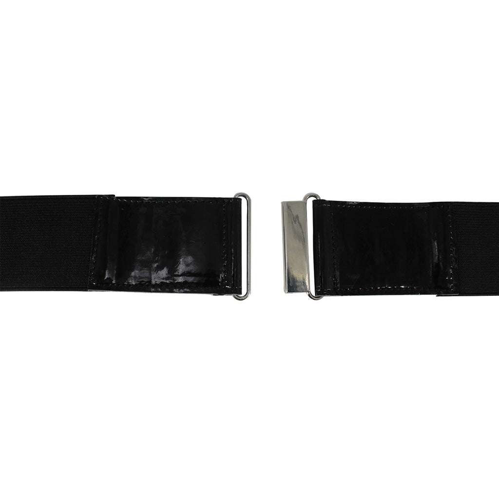 Black Elasticated Belt with Silver Buckle