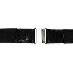 Black Elasticated Belt with Silver Buckle