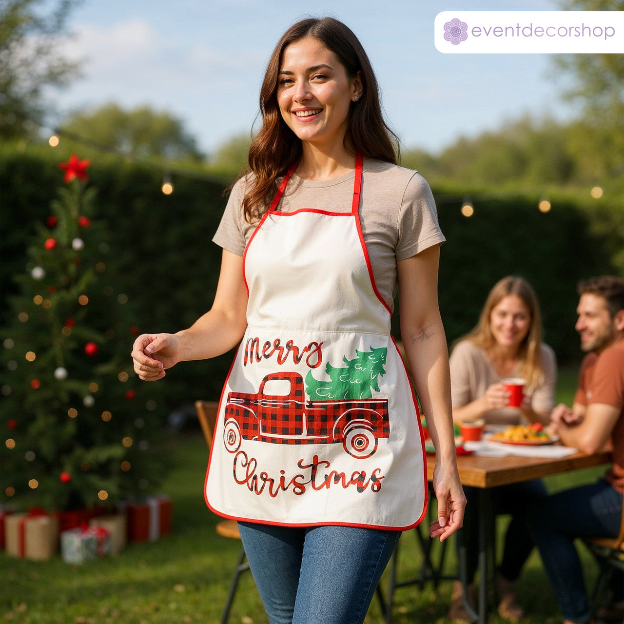 Unisex Christmas Apron – Festive Truck Design