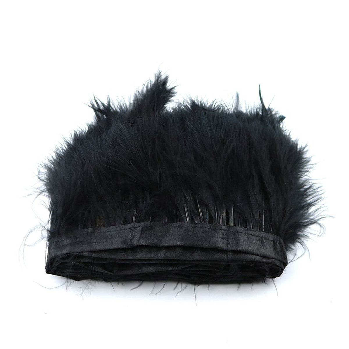 Rooster Feather Fringe for Costume - Black