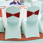 Spandex Chair Band with Round Diamante Buckle - Deep Red