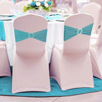 Spandex Chair Band with Round Diamante Buckle - Baby Blue