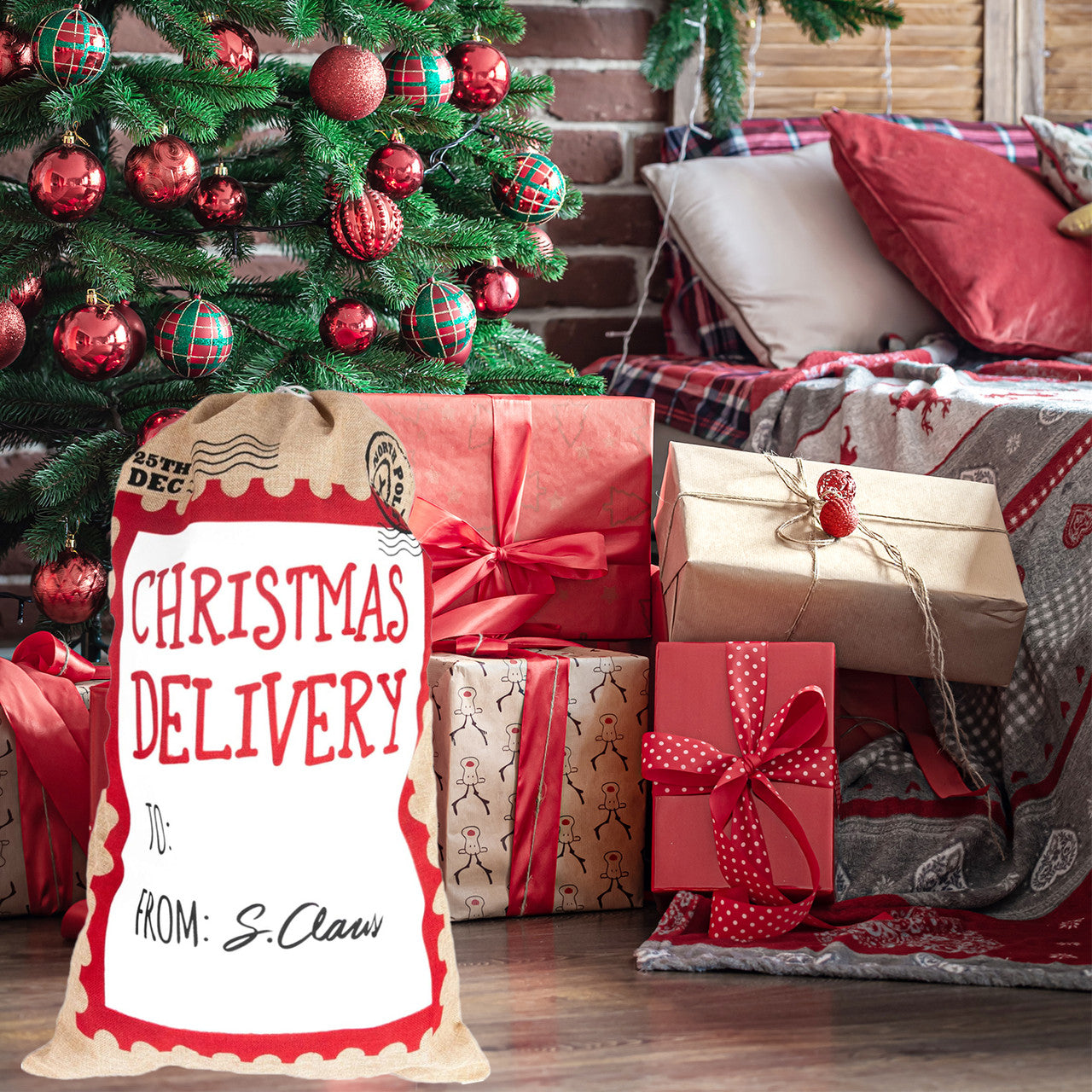 Christmas Stocking Delivery Sack - White