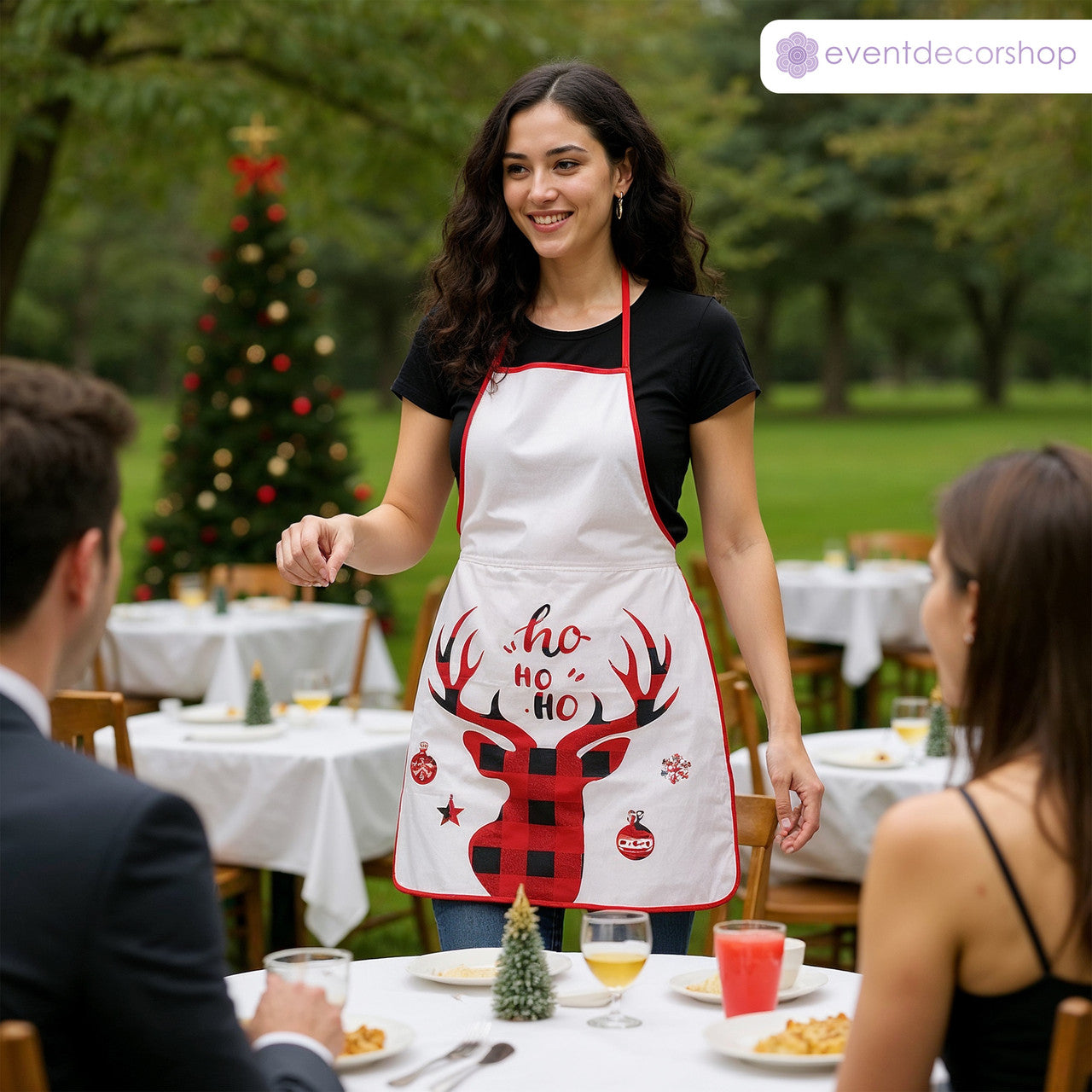 Unisex Christmas Apron – Ho Ho Ho Reindeer