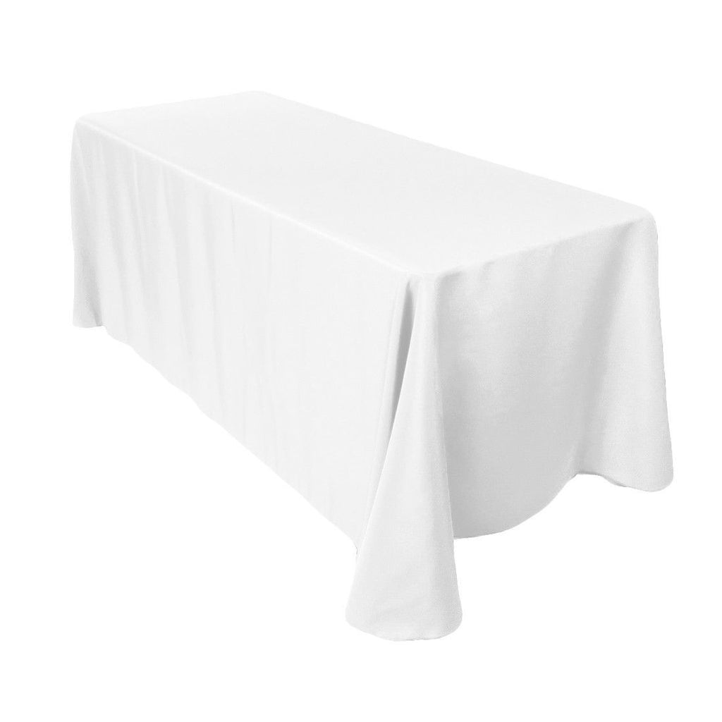 180GSM Rectangle Polyester Tablecloth - White