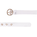 Wide Clear Belt with Round Gold Buckle