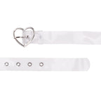 Wide Clear Belt with Silver Heart Buckle