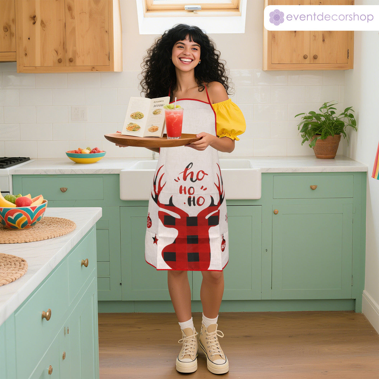 Unisex Christmas Apron – Ho Ho Ho Reindeer
