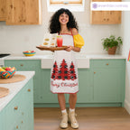Unisex Christmas Apron for Adults - Red and Black Plaid Design
