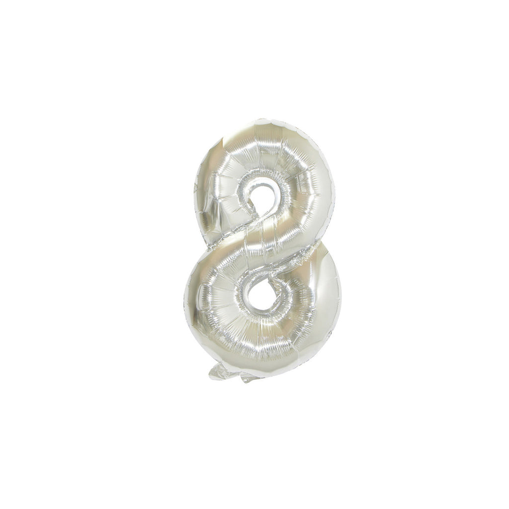 Large Foil Number Air-fill and Helium Balloons (0-9) - Silver