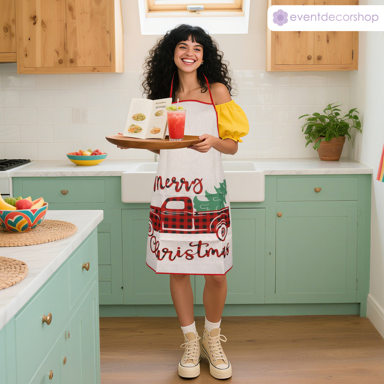 Unisex Christmas Apron – Festive Truck Design