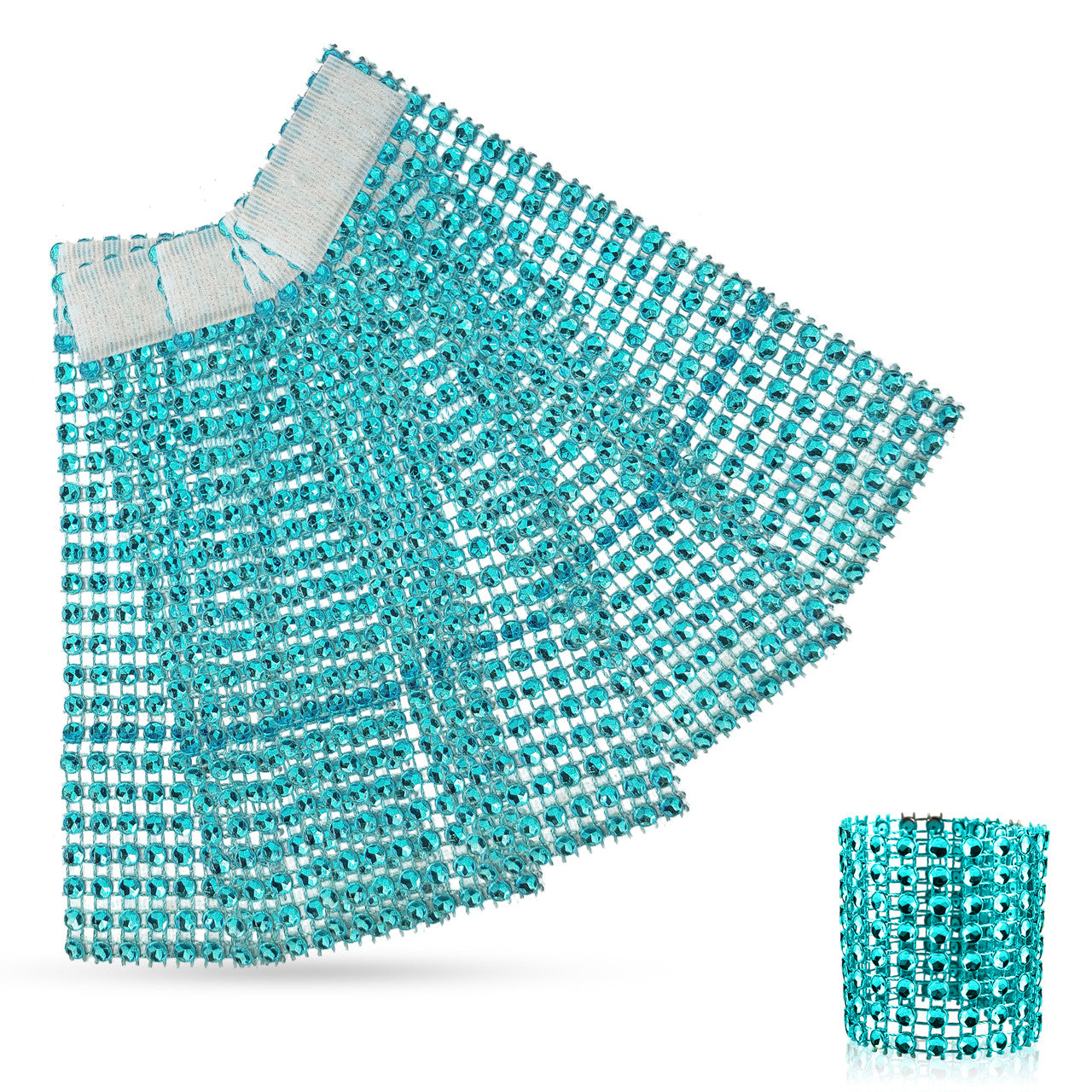 Sparkling Diamante Napkin Rings (Pack of 10) - Turquoise