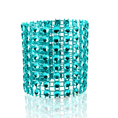Sparkling Diamante Napkin Rings (Pack of 10) - Turquoise