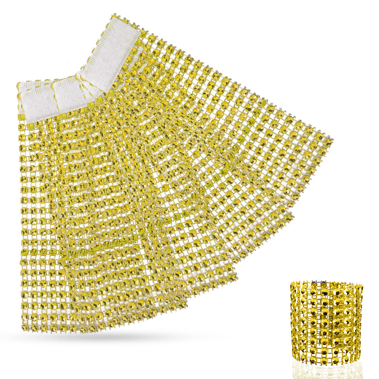 Sparkling Diamante Napkin Rings (Pack of 10) - Gold