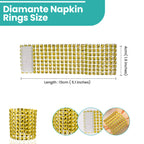 Sparkling Diamante Napkin Rings (Pack of 10) - Gold