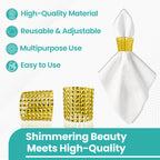 Sparkling Diamante Napkin Rings (Pack of 10) - Gold