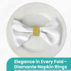 Sparkling Diamante Napkin Rings (Pack of 10) - Gold