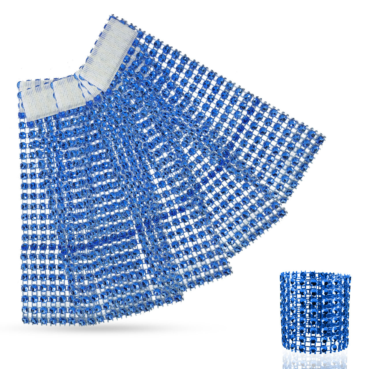 Sparkling Diamante Napkin Rings (Pack of 10) - Blue