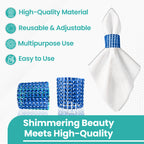 Sparkling Diamante Napkin Rings (Pack of 10) - Blue
